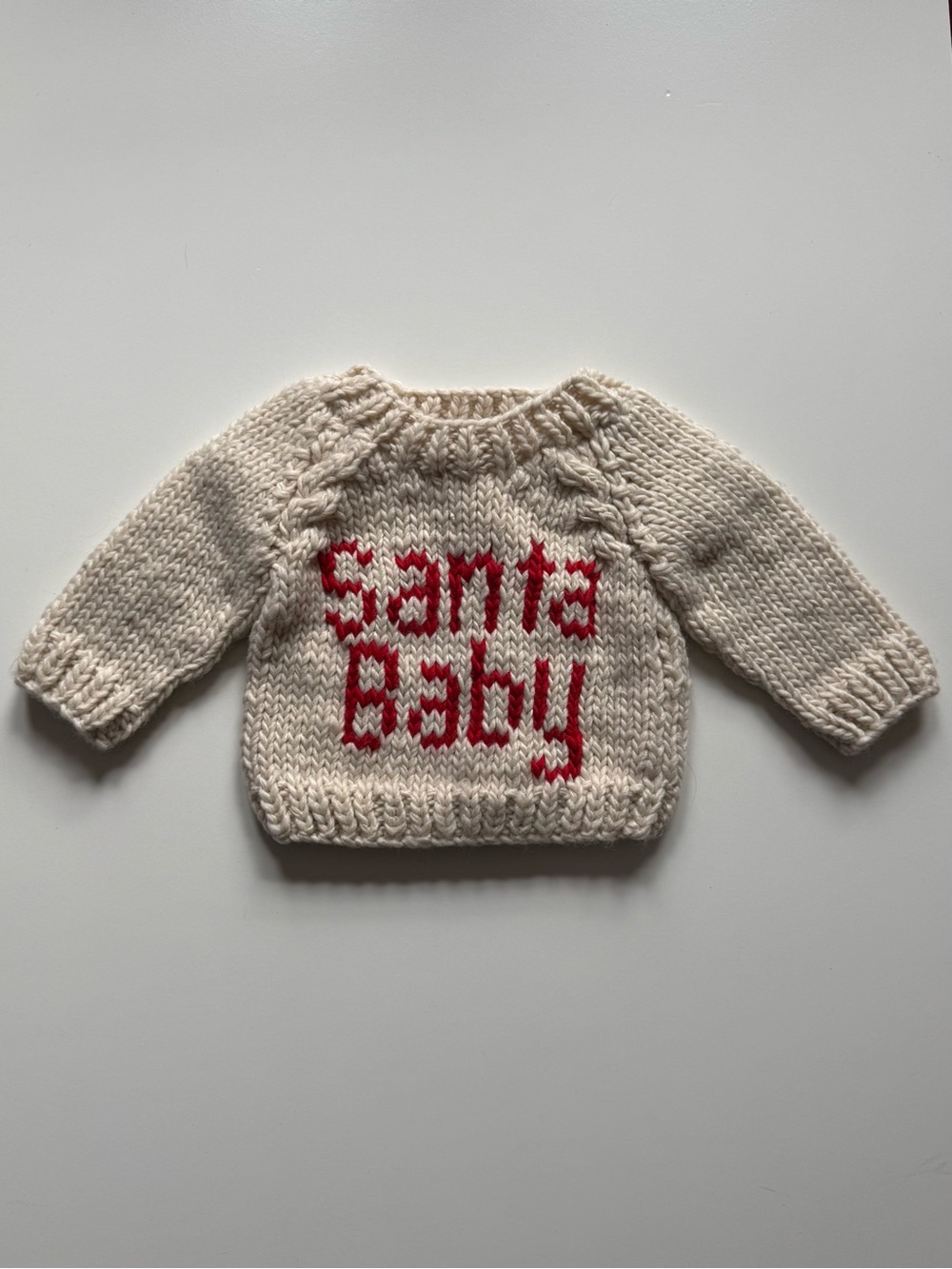 Huggalugs Baby Unisex Santa Baby Crew Neck Sweater - Size 0-6M